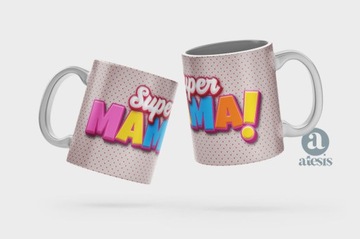 Фотокружка ко Дню матери psd шаблон Супер мама