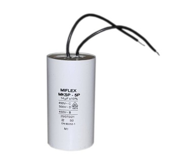 Kondensator rozruchowy silnika 14uF 450V MIFLEX p.