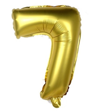 BALON FOLIOWY CYFRA 7 siedem siódemka ZŁOTA 80cm