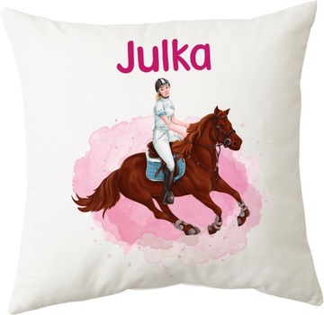Подушка + чашка с верховой ездой + любое имя