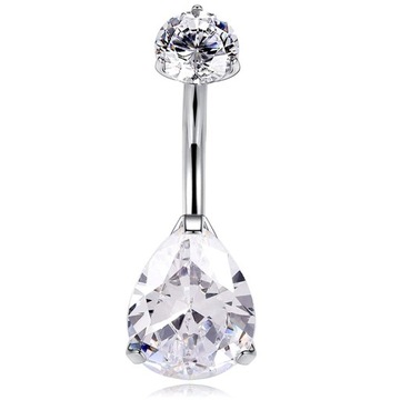 KOLCZYK DO PĘPKA CYRKONIE CLEAR TYTAN G23 1,6/10