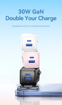 Быстрое зарядное устройство Vention GaN 30 Вт для iPhone 15, 14, 13, 12, PD3.0, зарядное устройство для iPad