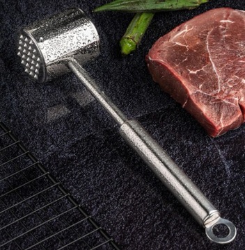 Тендерайзер для котлет, венчик и молоток из нержавеющей стали.