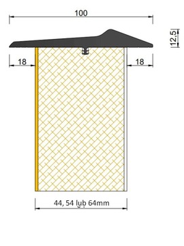 Уплотнитель гаражной системы EPDM Puroterm HEAVY 100/600мм Теплый порог для ворот