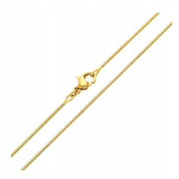 Złoty łańcuszek ogon węża 42cm stal chirurgiczna