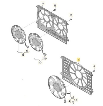 OE VW 5Q0121205AL POUZDRO VENTILÁTOR GOLF S-VAN