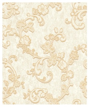 TAPETA NA FLIZELINIE ORNAMENT GLAMOUR BEŻ POŁYSK