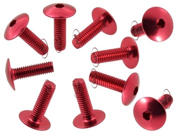 10 x ŚRUBA OWIEWKI ALUMINIOWA ŚRUBKI M6 x 20 RED