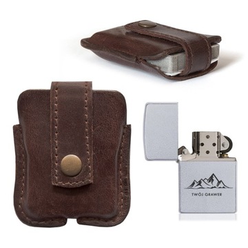 Skórzane etui + zapalniczka ZIPPO grawer GRATIS