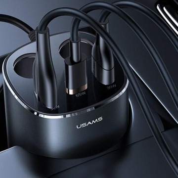 АВТОМОБИЛЬНОЕ ЗАРЯДНОЕ УСТРОЙСТВО USAMS SPLITTER 2xUSB-A/1xUSB-C C28 245 Вт