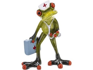 Ozdobna Figurka 13 x 10 x 8,5 cm - Żaba lekarz