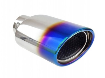 KOŃCÓWKA WYDECHU STAL NIERDZEWNA BLUE CHROM OWAL