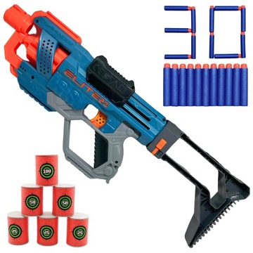 PISTOLET NERF ELITE 2 0 COMMANDER KARABIN 30x STRZAŁKI KOLBA BECZKI ZESTAW