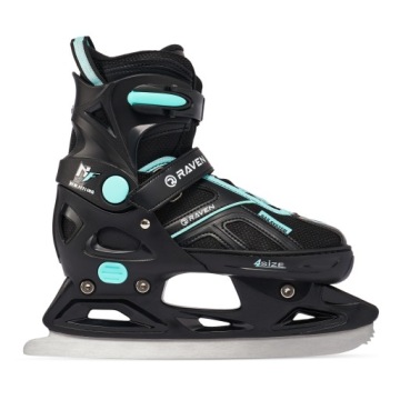 Регулируемые фигурные коньки 2 в 1 RAVEN Pulse Black/Cyan 37-40