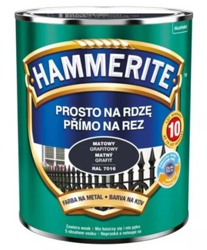 HAMMERITE PROSTA NA RDZĘ GRAFITOWY MAT 0,7 l