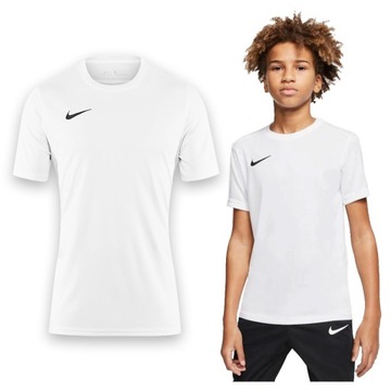 NIKE Koszulka Dziecięca Sportowa WF T-Shirt PARK Dri-FIT Biała r.158-170 cm