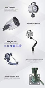 Lampa obrabiarkowa LED na przegubie M2-L 9.5W 24V
