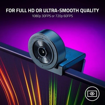 ВЕБ-КАМЕРА RAZER KIYO X 60 FPS, 2 Мпикс, 1920X1080, USB 2.0, ЧЕРНАЯ