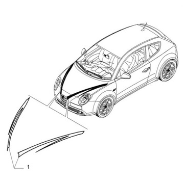 NAKLEJKA NA MASKĘ ALFA ROMEO MITO ORYGINAŁ TUNING