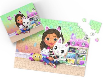 PUZZLE - KOCI DOMEK GABI - PREZENT NA ŚWIĘTA WZORY - 192el + PUDEŁKO