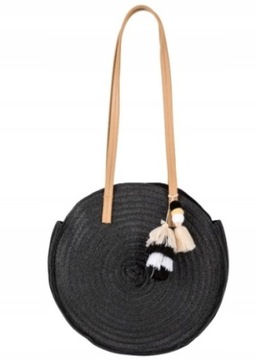 ESMERA Соломенная пляжная сумка, черный