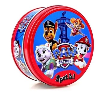 GRA SPOT IT , DOBBLE PSI PATROL , PUDEŁKO METALOWE, KARTY