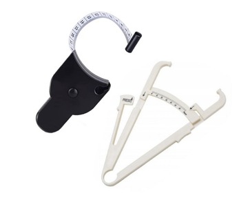 ZESTAW - KALIPER FAŁDOMIERZ tłuszczu MIARKA CZARNA