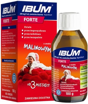 Ibum Forte Malina zwiesina doustna od 3 miesiąca 200 mg/5ml 100 g
