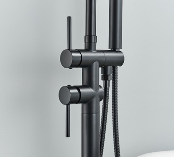 КОМПЛЕКТ ДЛЯ ВАННОЙ ОТДЕЛЬНО СТОЯЩИЙ СТОЛЕШНИЙ СМЕШАТЕЛЬ ДЛЯ ВАННЫ, ЧЕРНЫЙ