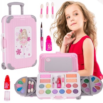 ZESTAW KOSMETYKÓW DO MAKIJAŻU MAKEUP DLA DZIECI SKŁADANA WALIZKA NA KÓŁKACH