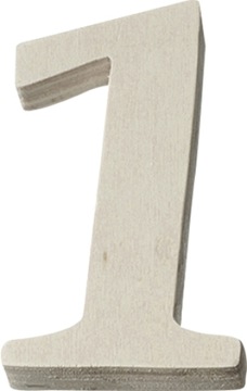 Cyfra drewniana 4 cm, 1