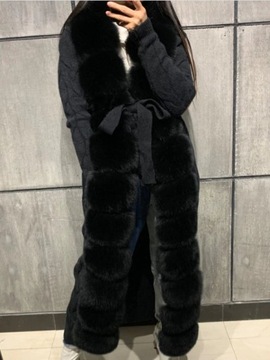 Люкс Кардиган Шерсть Натуральный Мех Цвета Лисы 36 S