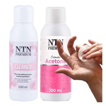 CLEANER ODTŁUSZCZACZ 100ml + Aceton REMOVER 100ml