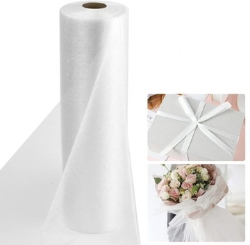 BIAŁA ORGANZA W ROLCE RĘKODZIEŁO DIY DEKORACYJNA TKANINA