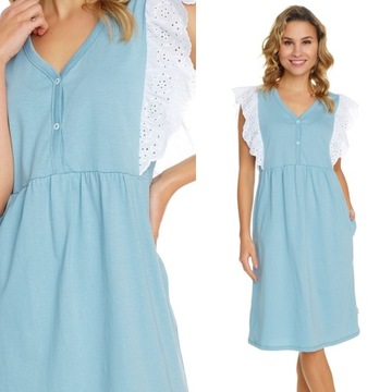 Damska bawełniana koszula nocna Doctor Nap 5363 XL / 42 Niebieski