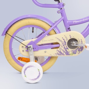 Велосипед для девочек 14 дюймов с боковыми колесами Flower Bike лаванда