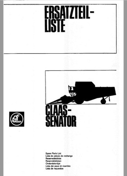 Katalog części kombajn CLAAS SENATOR