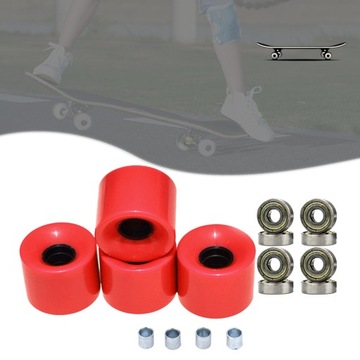 КОЛЕСА ДЛЯ СКЕЙБОРДА С ПОДШИПНИКАМИ КОЛЕСА 60 ММ НАБОР ИЗ 4 КОЛЕС КРАСНОЕ ЗОЛОТО