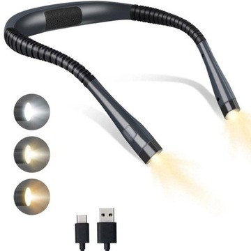 Светодиодный шейный светильник для чтения книг, ГИБКИЙ USB, МОЩНЫЙ аккумулятор.