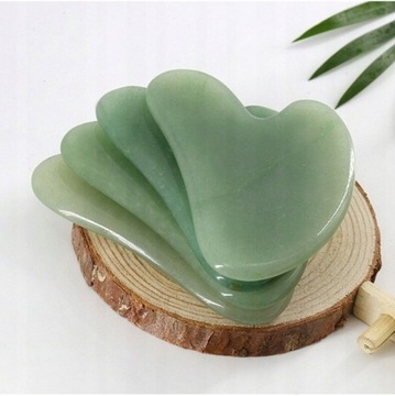 KAMIEŃ PŁYTKA GUA SHA MASAŻER DO TWARZY Z JADEITU