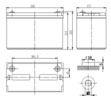 Аккумулятор SSB SBL 100-12i — 12 В, 100 Ач, AGM