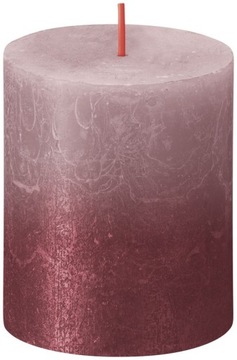 Świeca Rustic 80/68 SUNSET pudrowy róż + czerwień