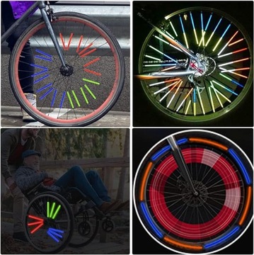 72X СВЕТООТРАЖАЮЩИЕ ЦВЕТНЫЕ ПОЛОСЫ Светоотражающие средства для велосипедных спиц ВЕЛОСИПЕД 6 ЦВЕТОВ