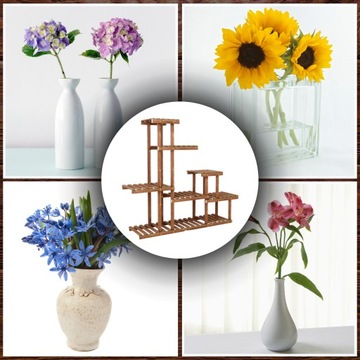 ДЕРЕВЯННАЯ ПОДСТАВКА ДЛЯ ЦВЕТОВ ПОЛКА ДЛЯ ЦВЕТОВ 95 СМ ПРОЧНАЯ МНОГОЯРУСНАЯ