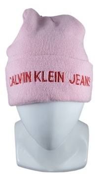 CALVIN KLEIN RÓZOWA CZAPKA LONG BEANIE KRASNALKA POMPON ONE SIZE