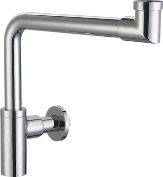 PÓŁSYFON DO UMYWALKI PRZYŚCIENNY METALOWY CHROM