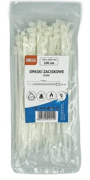 OPASKI TRYTKI ZACISKOWE KABLOWE BIAŁE 4,8X450