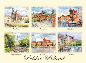 KARTKA POCZTOWA POCZTÓWKA WIDOKÓWKA - POLSKA SYMBOLE