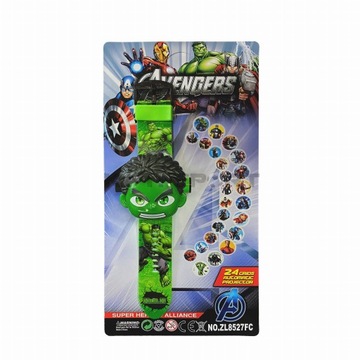 ZEGAREK LED 3D HULK Z PROJEKTOREM 24 WZORY PREZENT