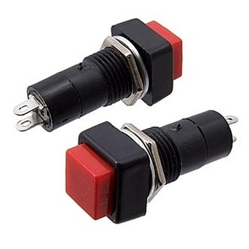 Przycisk bistabilny kwadratowy 250V 3A czerwony